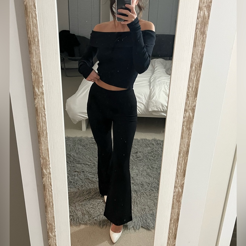 Black flare pants